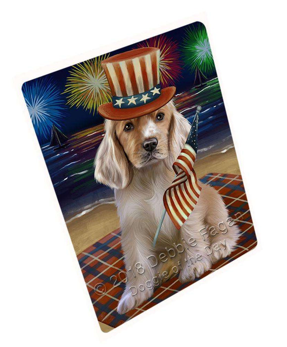 4th of July Independence Day Firework Cocker Spaniel Dog Blanket BLNKT85089