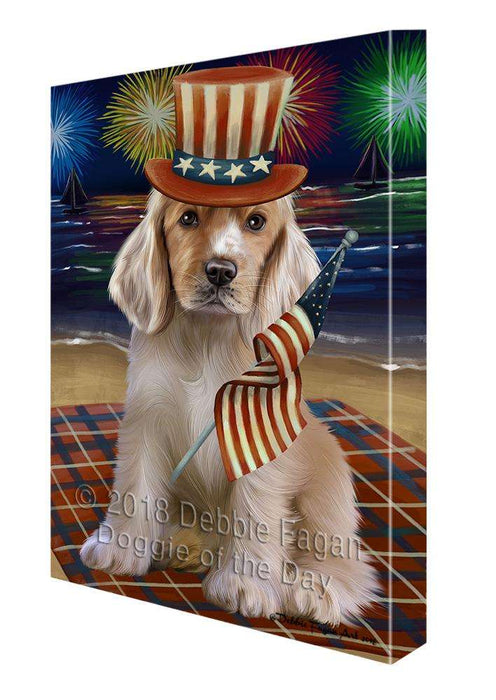 4th of July Independence Day Firework Cocker Spaniel Dog Canvas Print Wall Art Décor CVS85598