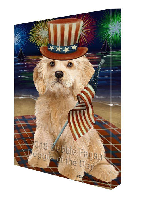 4th of July Independence Day Firework Cocker Spaniel Dog Canvas Print Wall Art Décor CVS88649