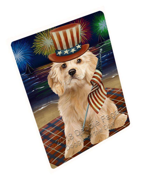 4th of July Independence Day Firework Cocker Spaniel Dog Cutting Board C60363