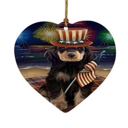 4th of July Independence Day Firework Cocker Spaniel Dog Heart Christmas Ornament HPOR52035