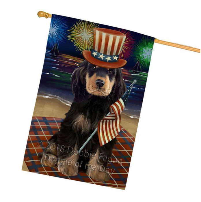 4th of July Independence Day Firework Cocker Spaniel Dog House Flag FLG52168