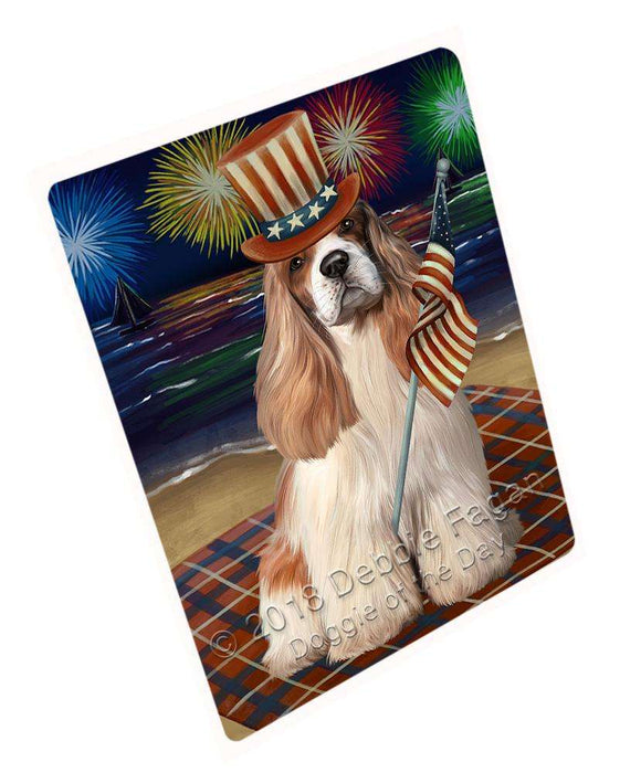 4th of July Independence Day Firework Cocker Spaniel Dog Large Refrigerator / Dishwasher Magnet RMAG72696