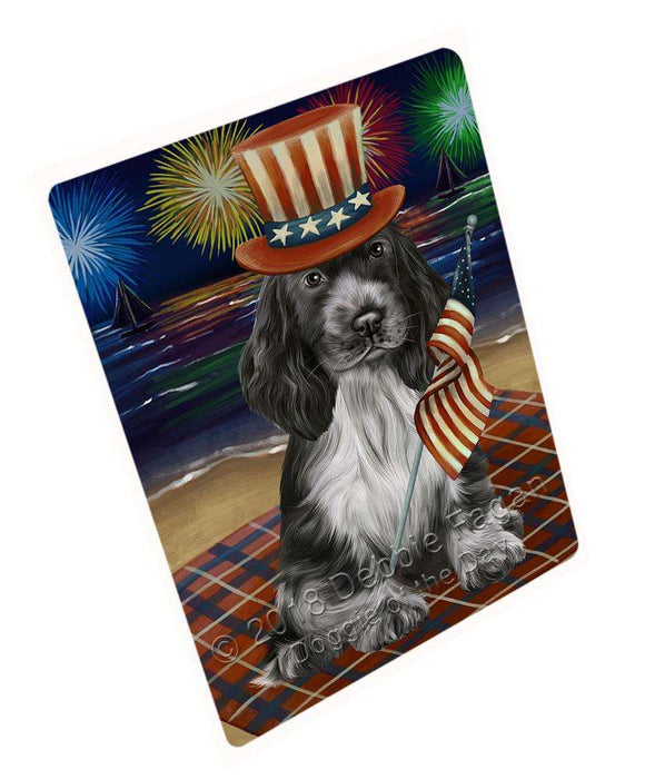 4th of July Independence Day Firework Cocker Spaniel Dog Large Refrigerator / Dishwasher Magnet RMAG72714