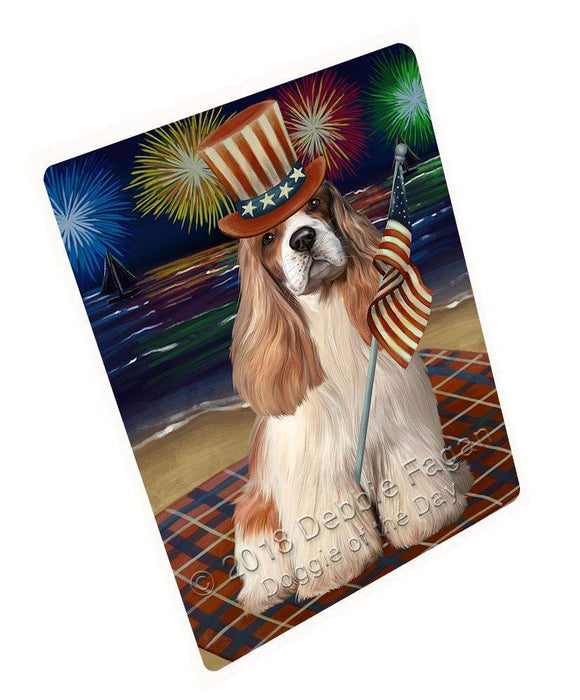 4th of July Independence Day Firework Cocker Spaniel Dog Large Refrigerator / Dishwasher Magnet RMAG74724
