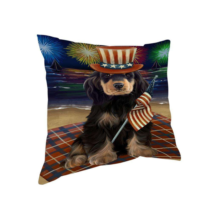 4th of July Independence Day Firework Cocker Spaniel Dog Pillow PIL64504