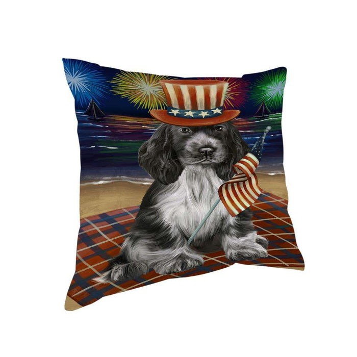4th of July Independence Day Firework Cocker Spaniel Dog Pillow PIL64508