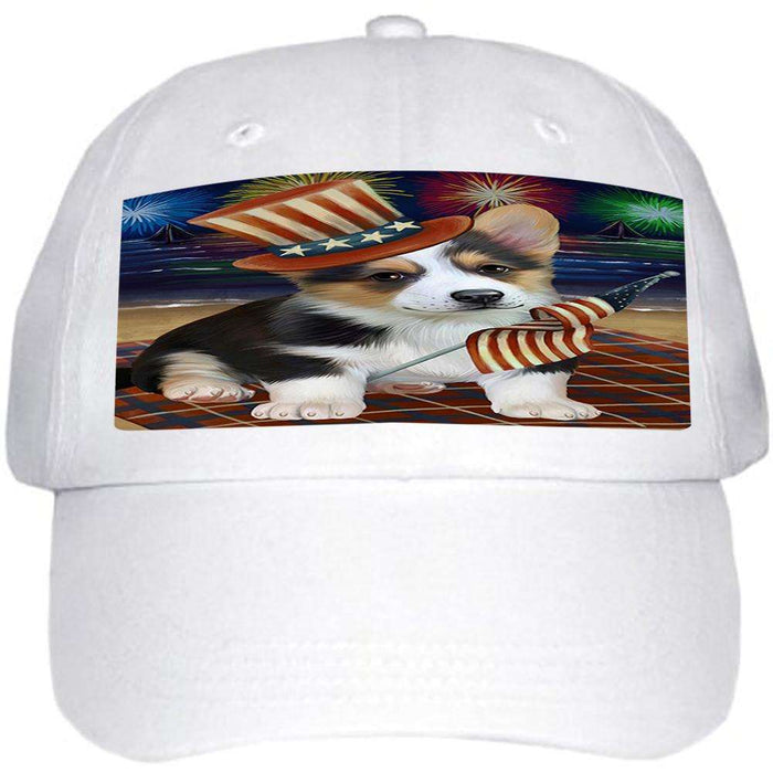 4th of July Independence Day Firework Corgie Dog Ball Hat Cap HAT50406