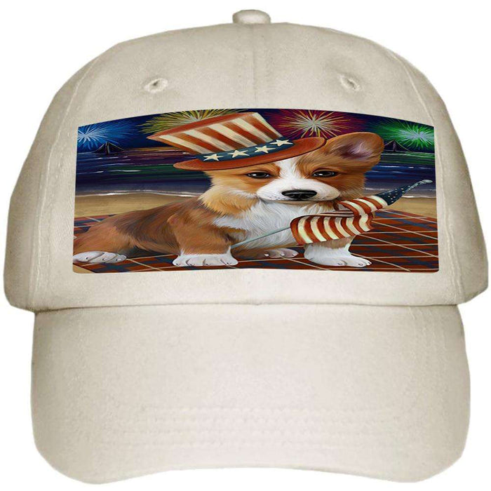 4th of July Independence Day Firework Corgie Dog Ball Hat Cap HAT50409