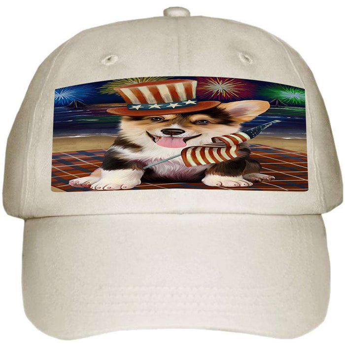 4th of July Independence Day Firework Corgie Dog Ball Hat Cap HAT50412