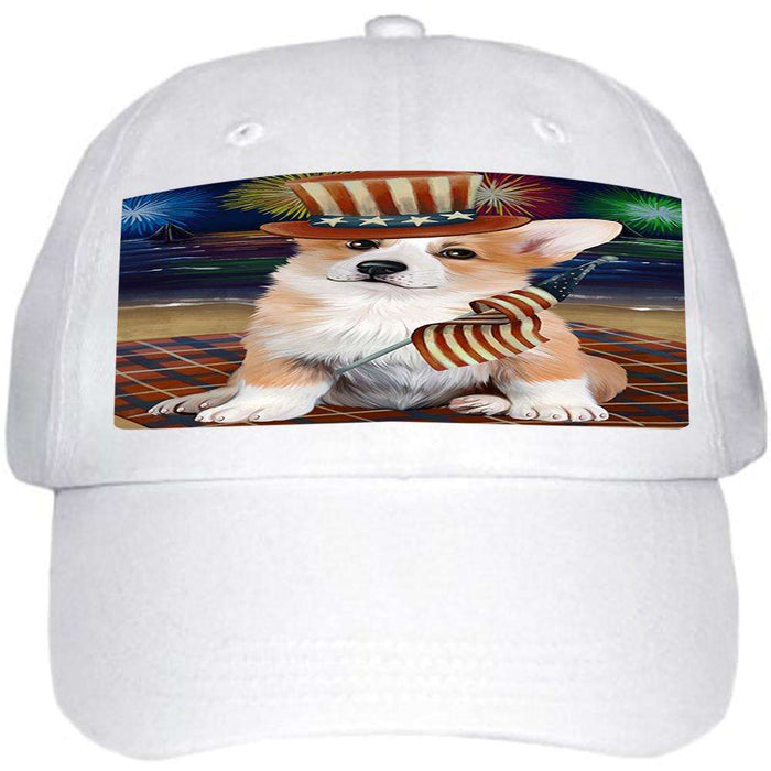 4th of July Independence Day Firework Corgie Dog Ball Hat Cap HAT50415