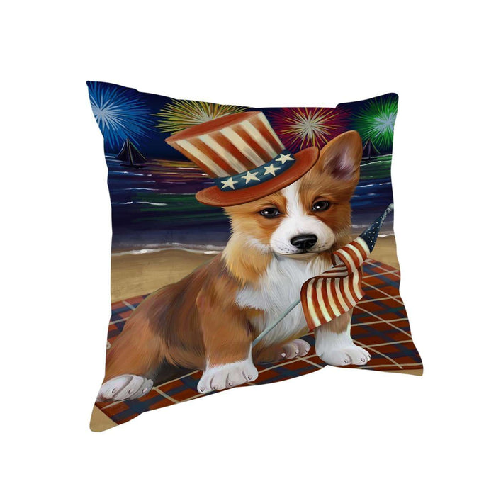 4th of July Independence Day Firework Corgie Dog Pillow PIL51424