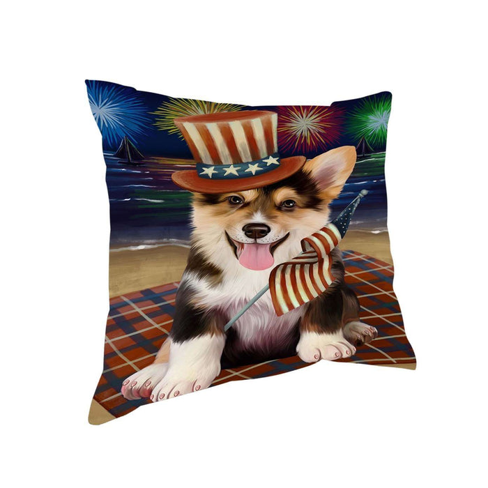 4th of July Independence Day Firework Corgie Dog Pillow PIL51428