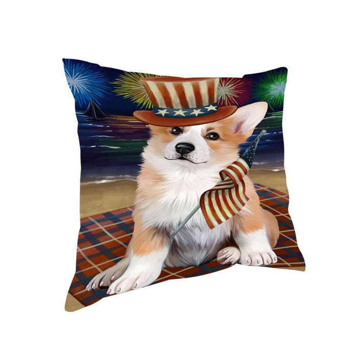 4th of July Independence Day Firework Corgie Dog Pillow PIL51432
