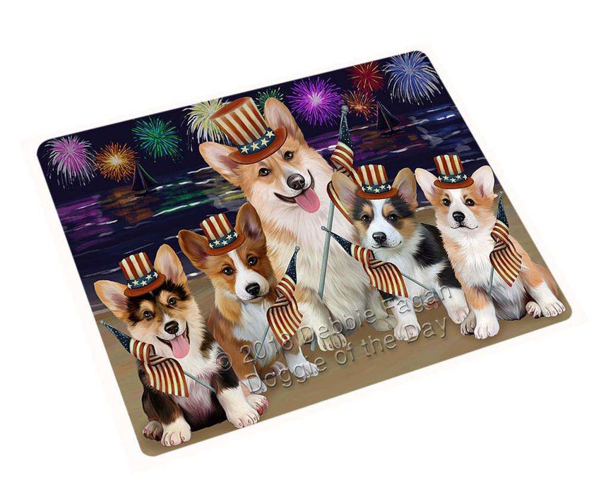 4th Of July Independence Day Firework Corgies Dog Magnet Mini (3.5" x 2") MAG50538