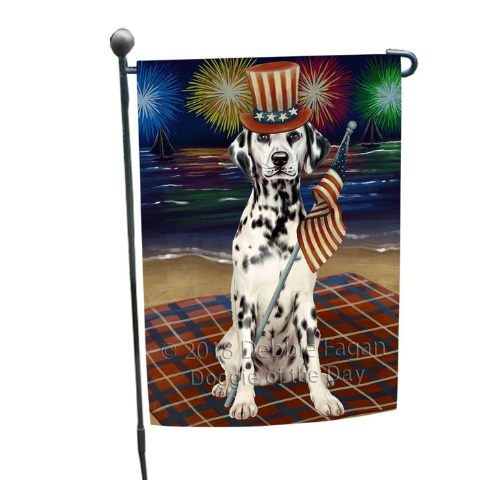 4th of July Independence Day Firework Dalmatian Dog Garden Flag GFLG48804