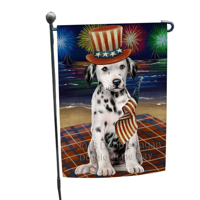 4th of July Independence Day Firework Dalmatian Dog Garden Flag GFLG48806