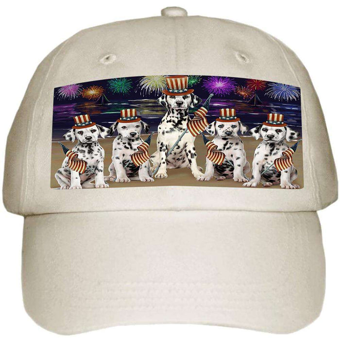 4th of July Independence Day Firework Dalmatians Dog Ball Hat Cap HAT50421