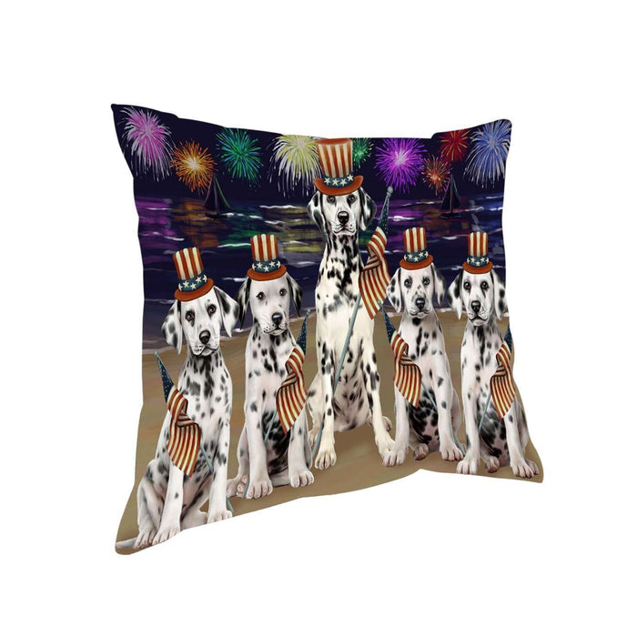4th of July Independence Day Firework Dalmatians Dog Pillow PIL51440