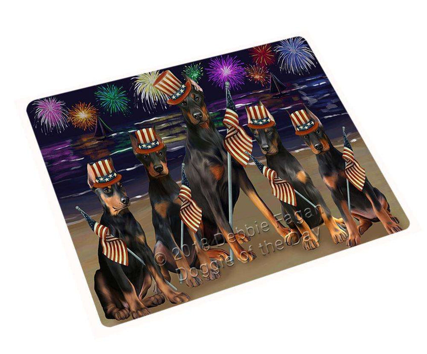 4th Of July Independence Day Firework Doberman Pinschers Dog Magnet Mini (3.5" x 2") MAG50565