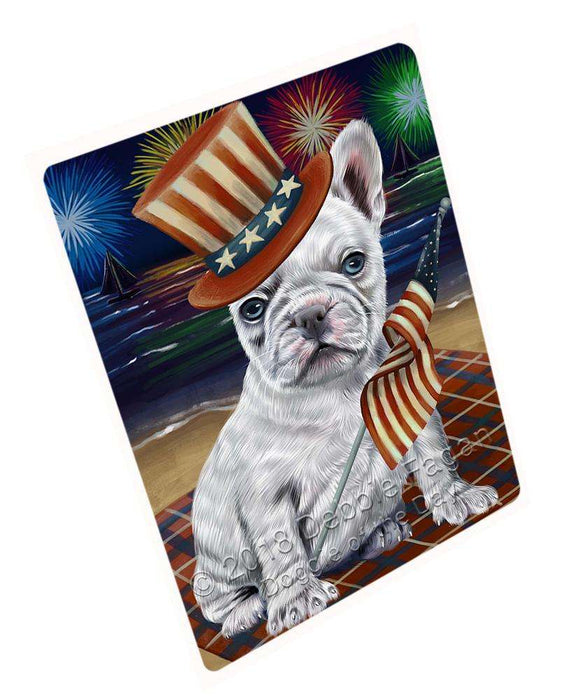 4th of July Independence Day Firework French Bulldog Blanket BLNKT55731 (37x57 Sherpa)