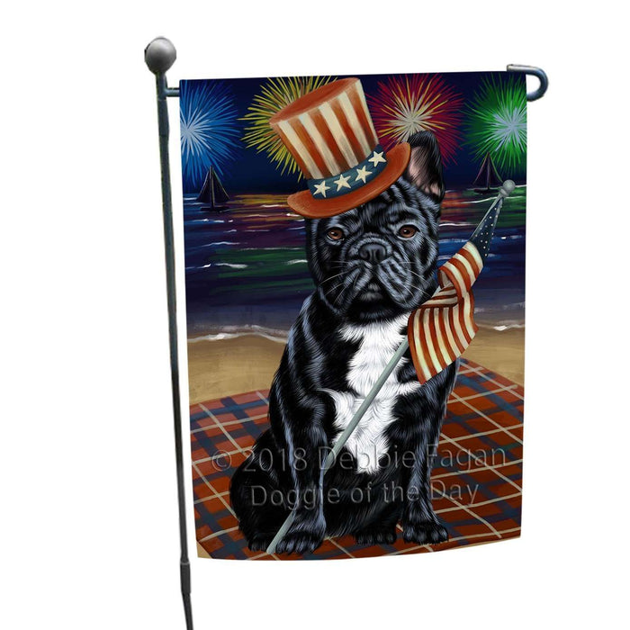 4th of July Independence Day Firework French Bulldog Garden Flag GFLG48810
