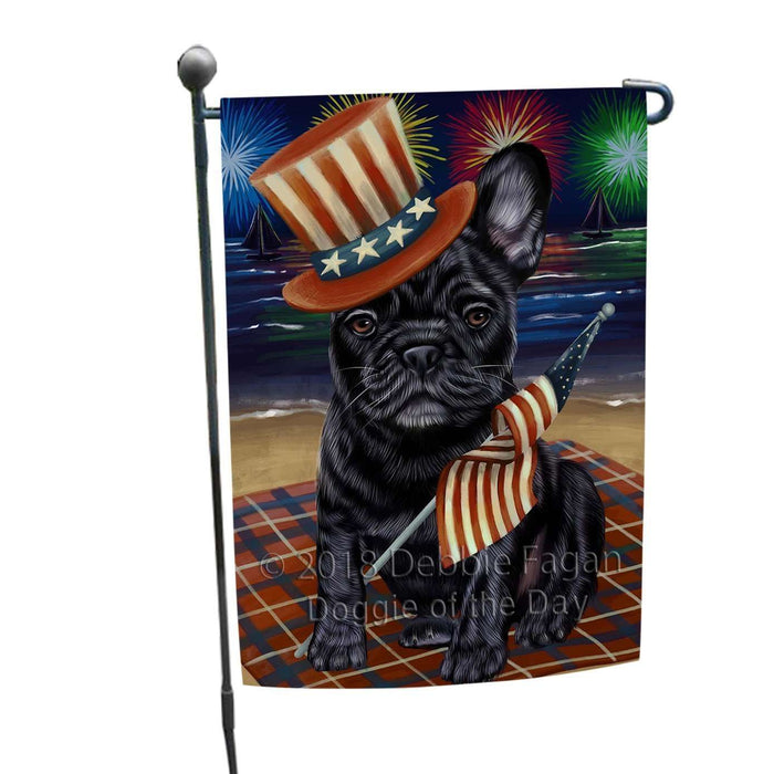 4th of July Independence Day Firework French Bulldog Garden Flag GFLG48813