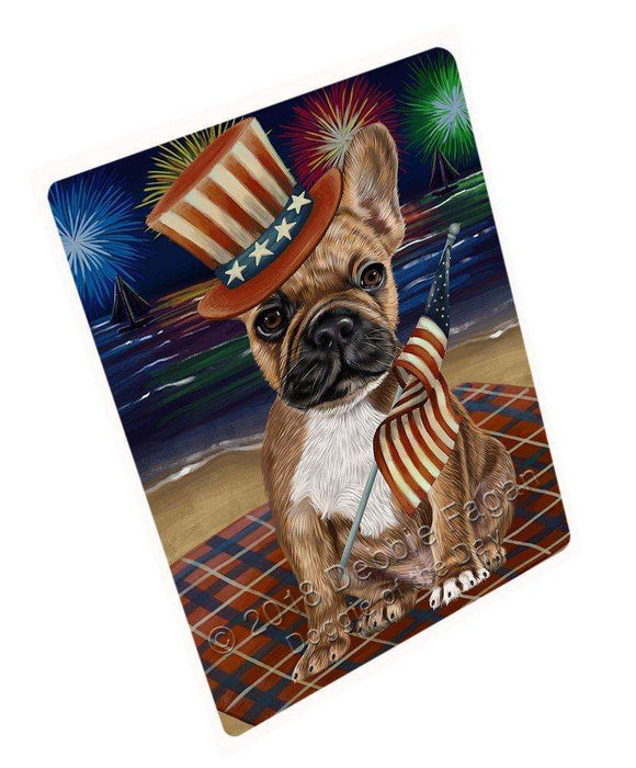 4th of July Independence Day Firework French Bulldog Large Refrigerator / Dishwasher Magnet RMAG53166