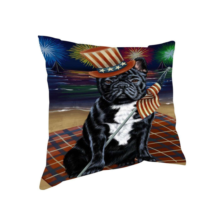 4th of July Independence Day Firework French Bulldog Pillow PIL51460