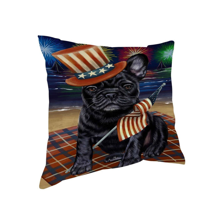 4th of July Independence Day Firework French Bulldog Pillow PIL51472