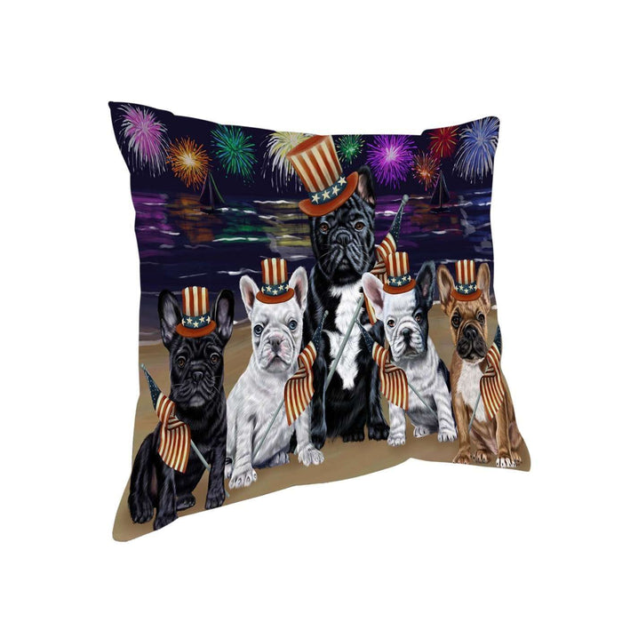 4th of July Independence Day Firework French Bulldogs Pillow PIL51464