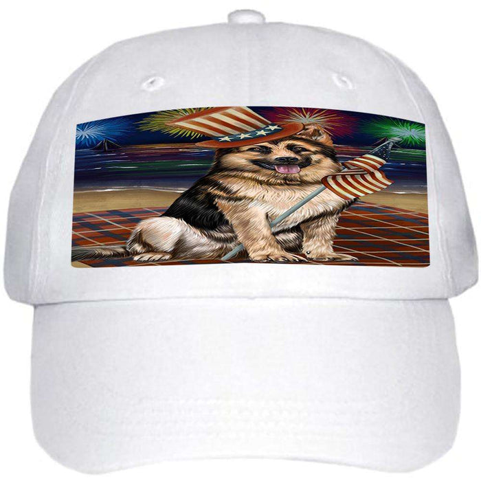 4th of July Independence Day Firework German Shepherd Dog Ball Hat Cap HAT50451
