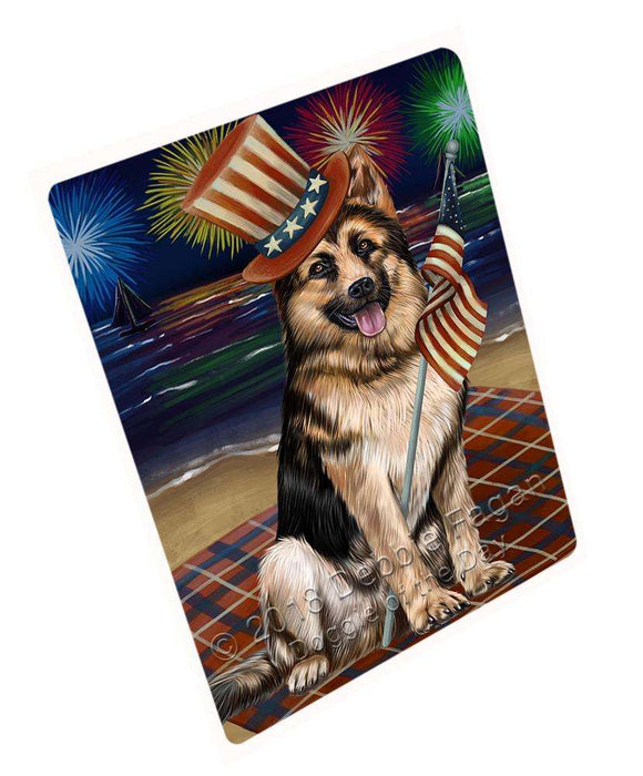 4th of July Independence Day Firework German Shepherd Dog Blanket BLNKT55758 (37x57 Sherpa)