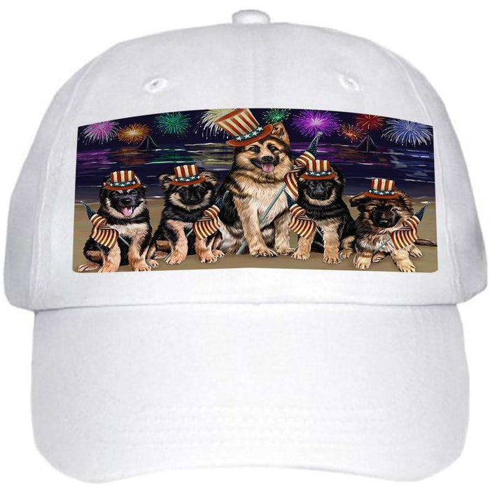 4th of July Independence Day Firework German Shepherds Dog Ball Hat Cap HAT50454