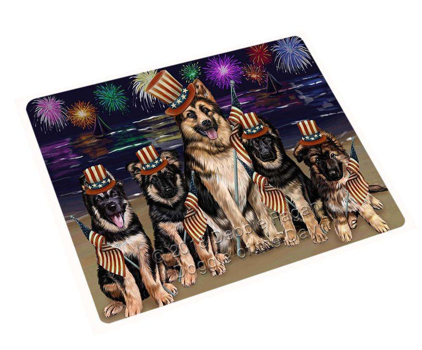 4th Of July Independence Day Firework German Shepherds Dog Magnet Mini (3.5" x 2") MAG50589