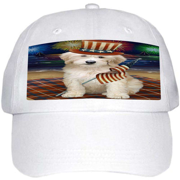 4th of July Independence Day Firework Goldendoodle Dog Ball Hat Cap HAT60015