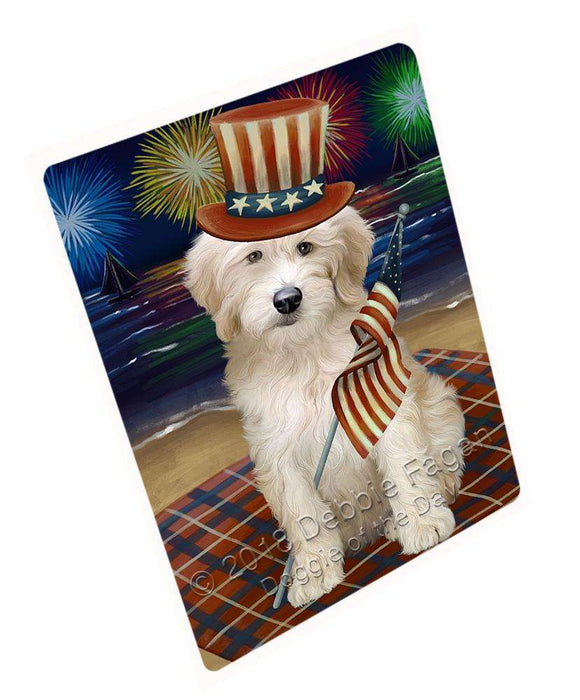 4th of July Independence Day Firework Goldendoodle Dog Blanket BLNKT85134