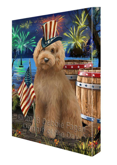 4th of July Independence Day Firework Goldendoodle Dog Canvas Print Wall Art Décor CVS104273