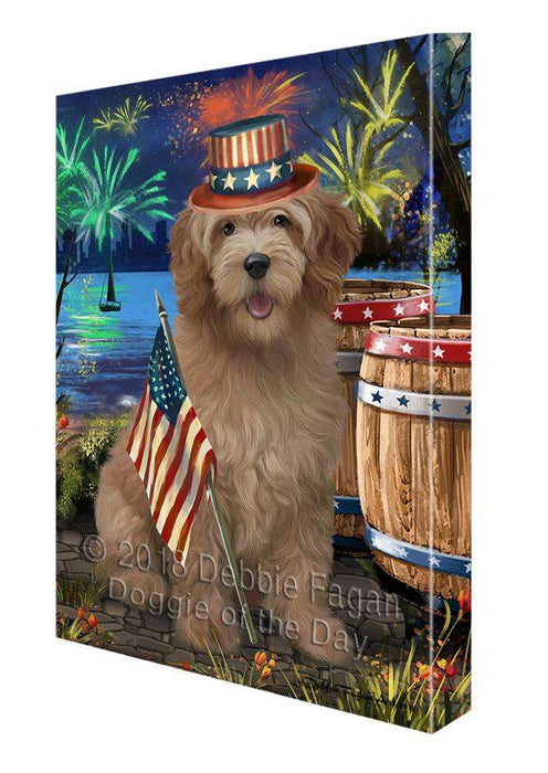 4th of July Independence Day Firework Goldendoodle Dog Canvas Print Wall Art Décor CVS104282