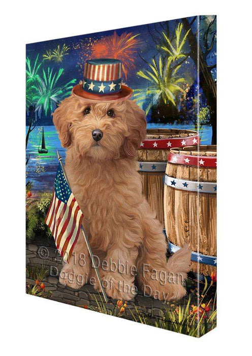 4th of July Independence Day Firework Goldendoodle Dog Canvas Print Wall Art Décor CVS104291