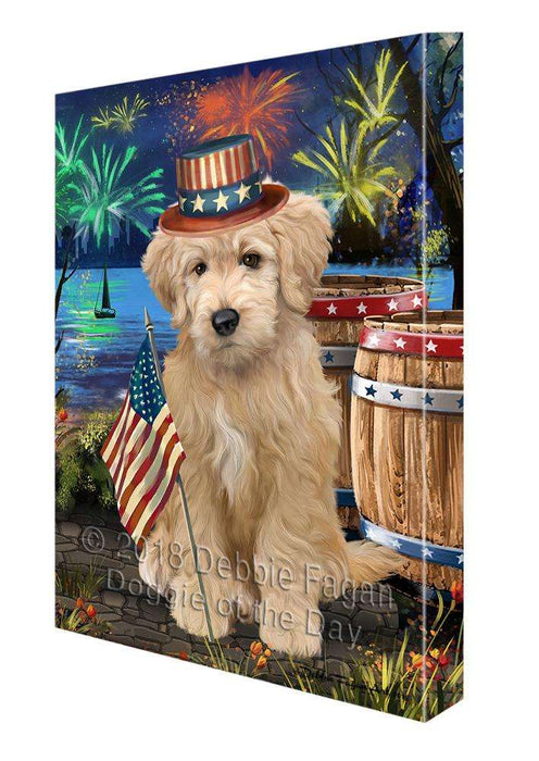 4th of July Independence Day Firework Goldendoodle Dog Canvas Print Wall Art Décor CVS104300