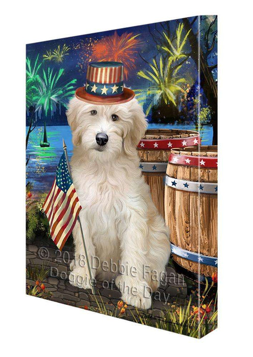 4th of July Independence Day Firework Goldendoodle Dog Canvas Print Wall Art Décor CVS104309