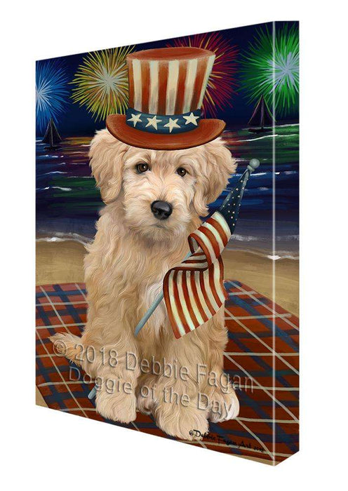 4th of July Independence Day Firework Goldendoodle Dog Canvas Print Wall Art Décor CVS85634