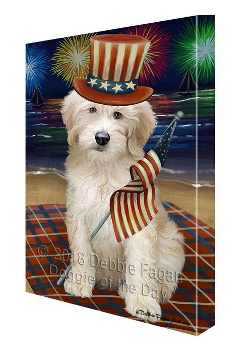 4th of July Independence Day Firework Goldendoodle Dog Canvas Print Wall Art Décor CVS88685