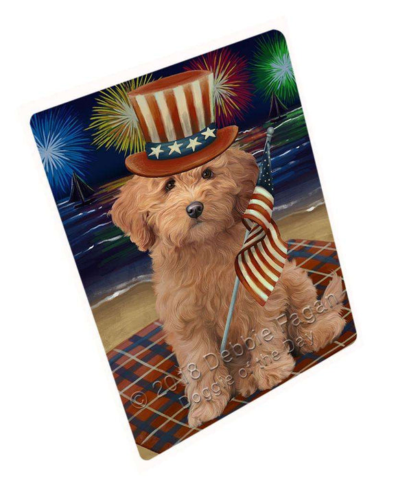 4th of July Independence Day Firework Goldendoodle Dog Cutting Board C60378