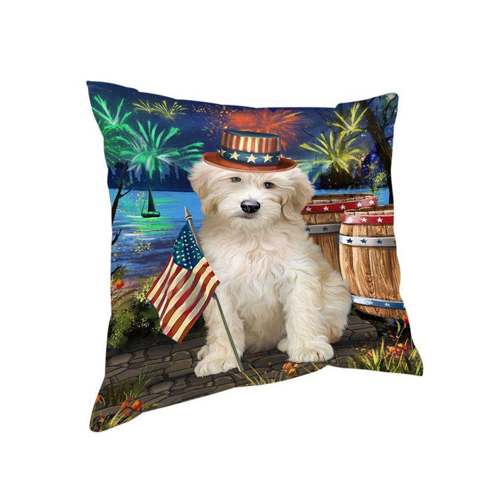 4th of July Independence Day Firework Goldendoodle Dog Pillow PIL72828