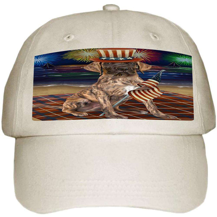 4th of July Independence Day Firework Great Dane Dog Ball Hat Cap HAT50475
