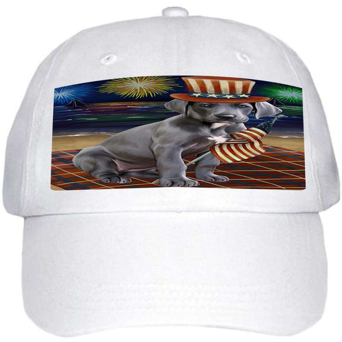 4th of July Independence Day Firework Great Dane Dog Ball Hat Cap HAT50478