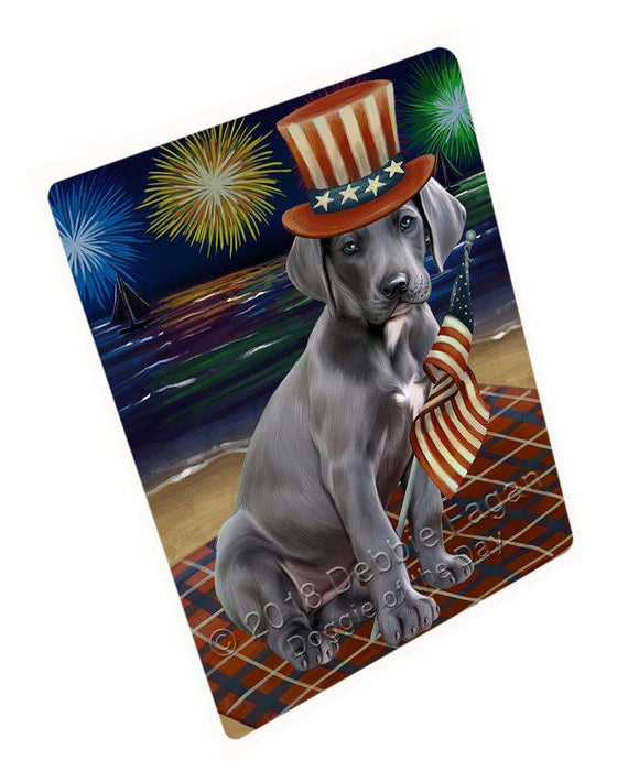 4th of July Independence Day Firework Great Dane Dog Blanket BLNKT55839 (37x57 Sherpa)