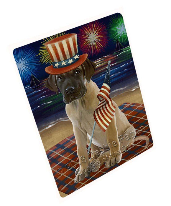4th of July Independence Day Firework Great Dane Dog Blanket BLNKT55848 (37x57 Sherpa)